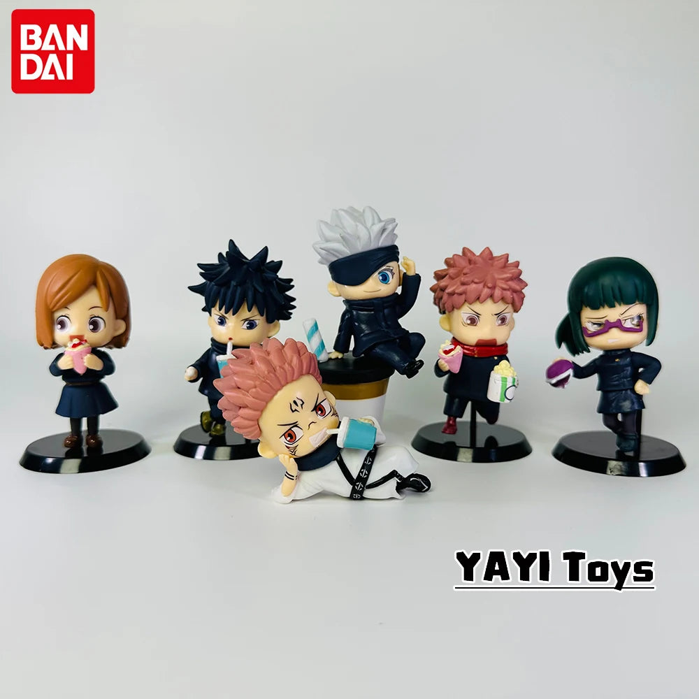 Jujutsu Kaisen Anime Figure Set - Sorcerers & Snacks Edition (6-Piece Collectible)
