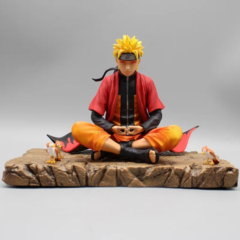 Naruto Uzumaki Sage Mode Meditation Figure - Premium Anime Collectible Statue with Base 16cm