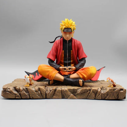 Naruto Uzumaki Sage Mode Meditation Figure - Premium Anime Collectible Statue with Base 16cm