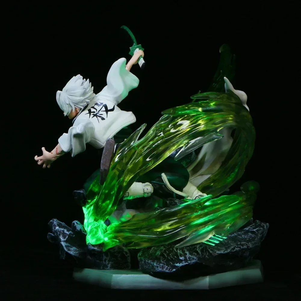 Demon Slayer Sanemi Shinazugawa Wind Hashira Action Figure Statue with LED Light Effect 30cm