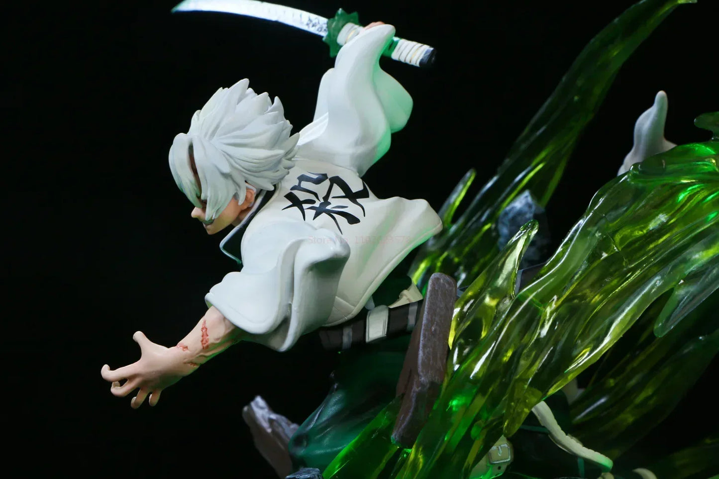 Demon Slayer Sanemi Shinazugawa Wind Hashira Action Figure Statue with LED Light Effect 30cm