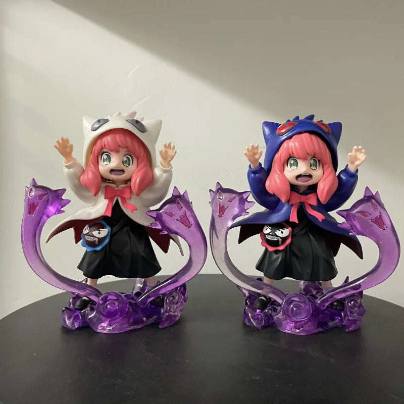 Anya Forger Gengar Cosplay Figure - SPY x FAMILY x Pokémon Crossover GK Statue - Limited Edition Anime Collectible Toy Gift 17cm