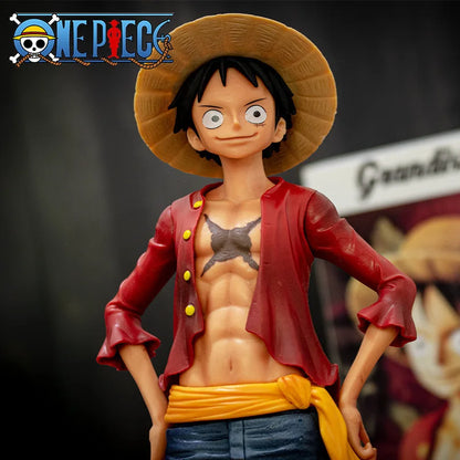 One Piece Monkey D. Luffy Grandista Figure with Interchangeable Faces - Collectible Anime Action Figure Toy Model 28cm