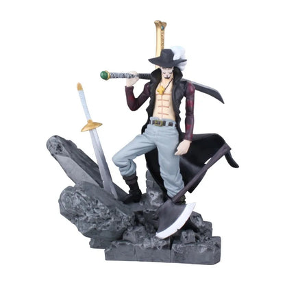One Piece Dracule Mihawk Action Figure - Hawkeye PVC Anime Collectible Statue with Sword - Premium Collector's Edition 14CM