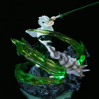 Demon Slayer Sanemi Shinazugawa Wind Hashira Action Figure Statue with LED Light Effect 30cm