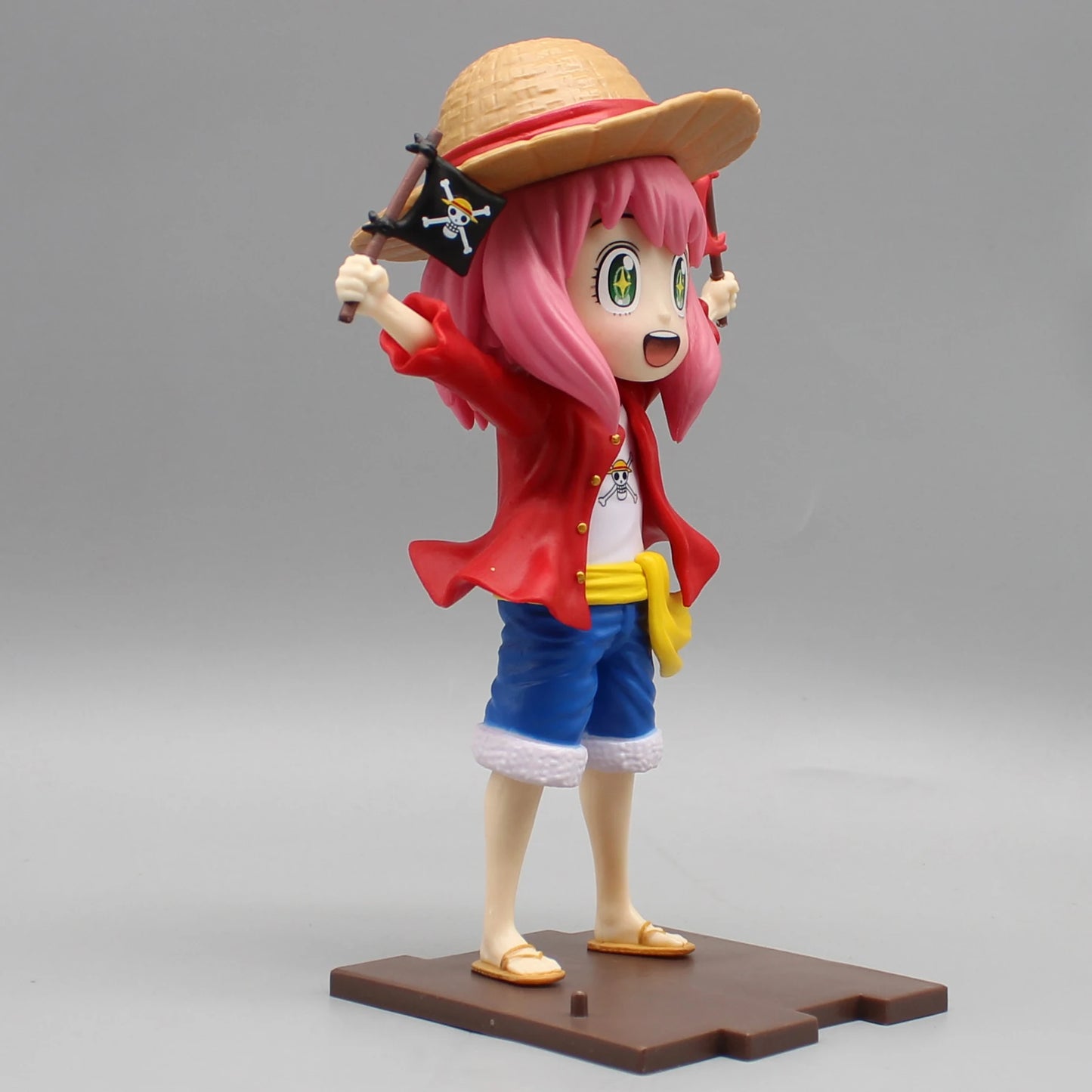 SPY x FAMILY Anya Forger Cosplay Monkey D. Luffy Action Figure - One Piece Crossover Collectible Anime Figurine 19CM