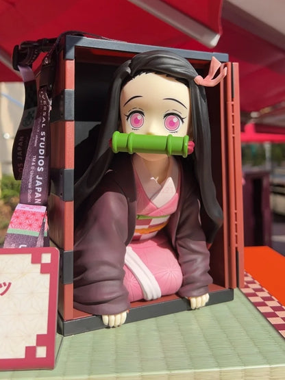 Demon Slayer Nezuko Kamado Figure with Popcorn Box | Kimetsu No Yaiba Anime Action Figure Collectible PVC Model Toy