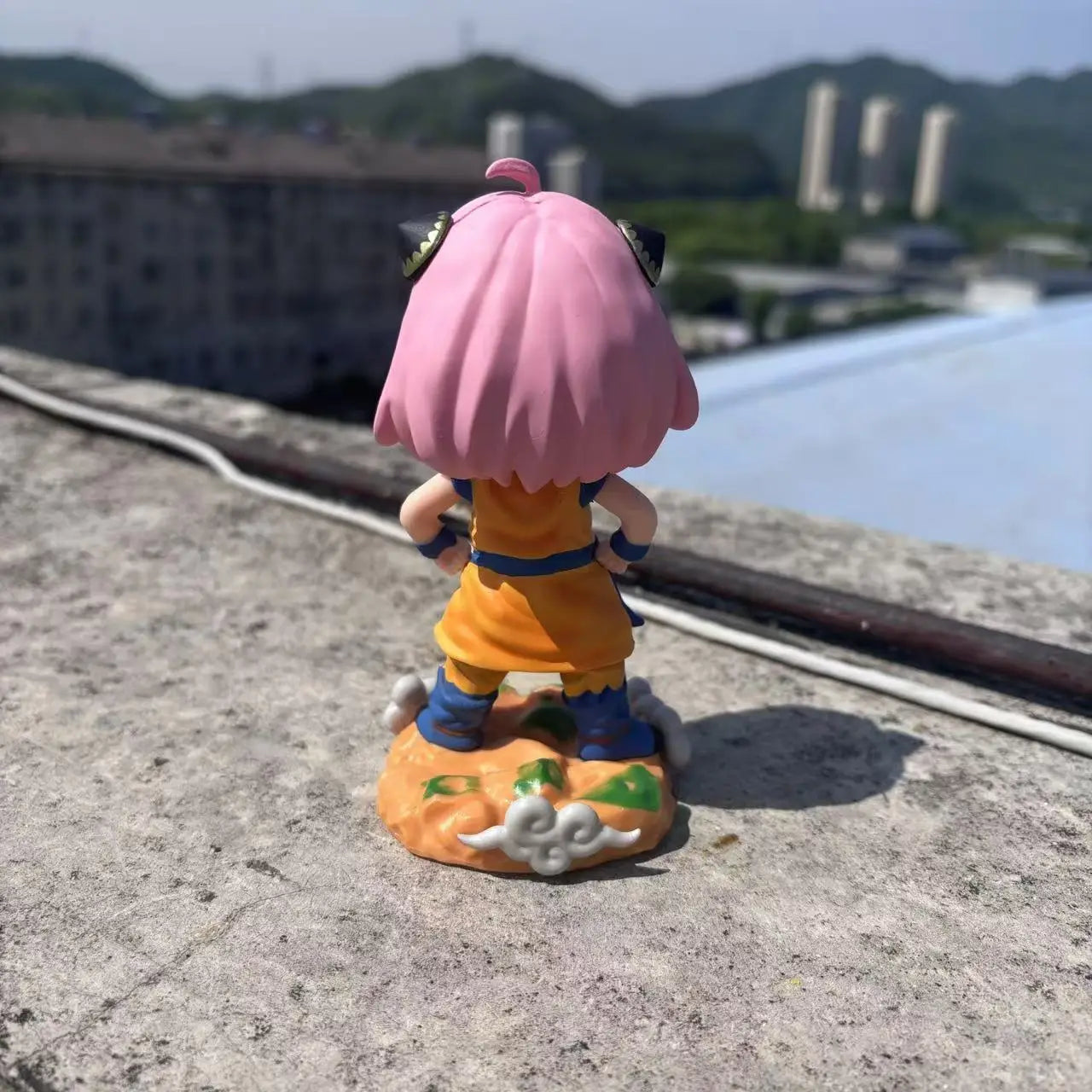 SPY x FAMILY Anya Forger Goku Cosplay Anime Figure - Dragon Ball Z Crossover Collectible Statue 13CM