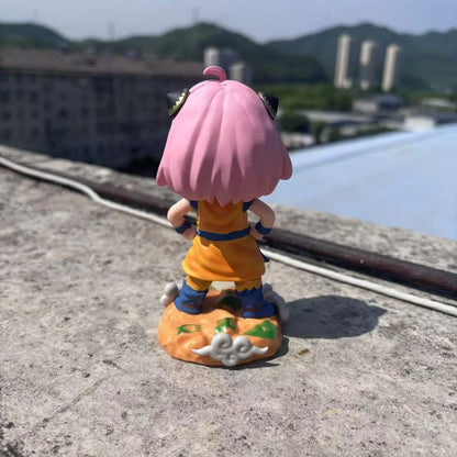 SPY x FAMILY Anya Forger Goku Cosplay Anime Figure - Dragon Ball Z Crossover Collectible Statue 13CM