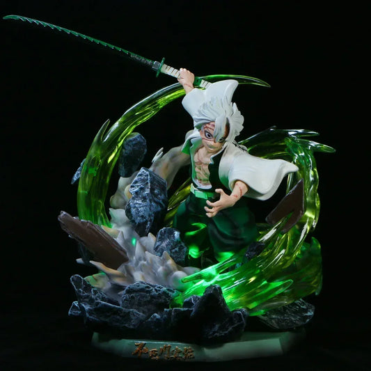 Demon Slayer Sanemi Shinazugawa Wind Hashira Action Figure Statue with LED Light Effect 30cm