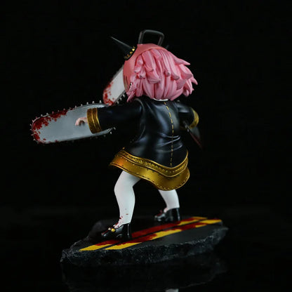 Anya Forger Chainsaw Man Cosplay Figurine | Spy x Family Anime Collectible Action Figure Statue 18CM