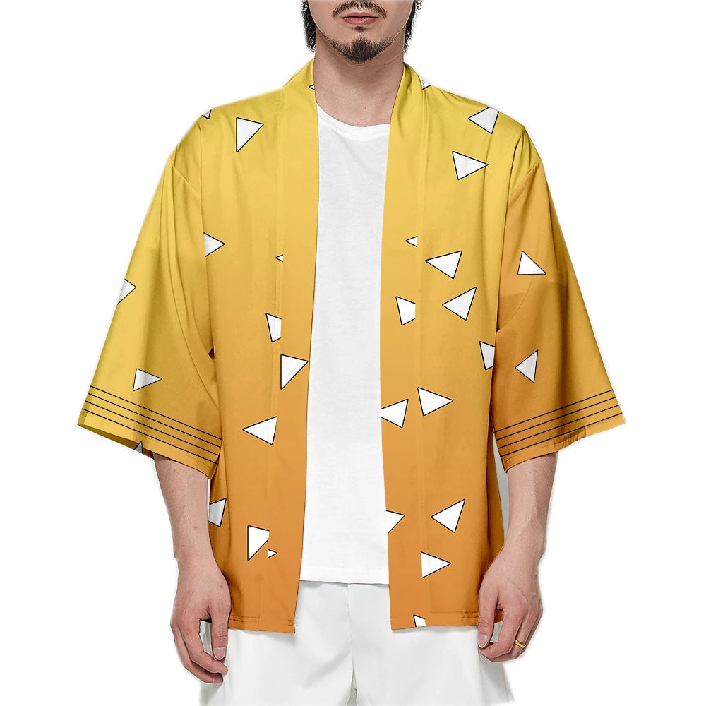 Anime Demon Slayer Kimetsu No Yaiba Cosplay Kimono Haori Jacket – Tanjiro, Nezuko, Zenitsu, Shinobu Inspired Japanese Cardigan for Men & Women
