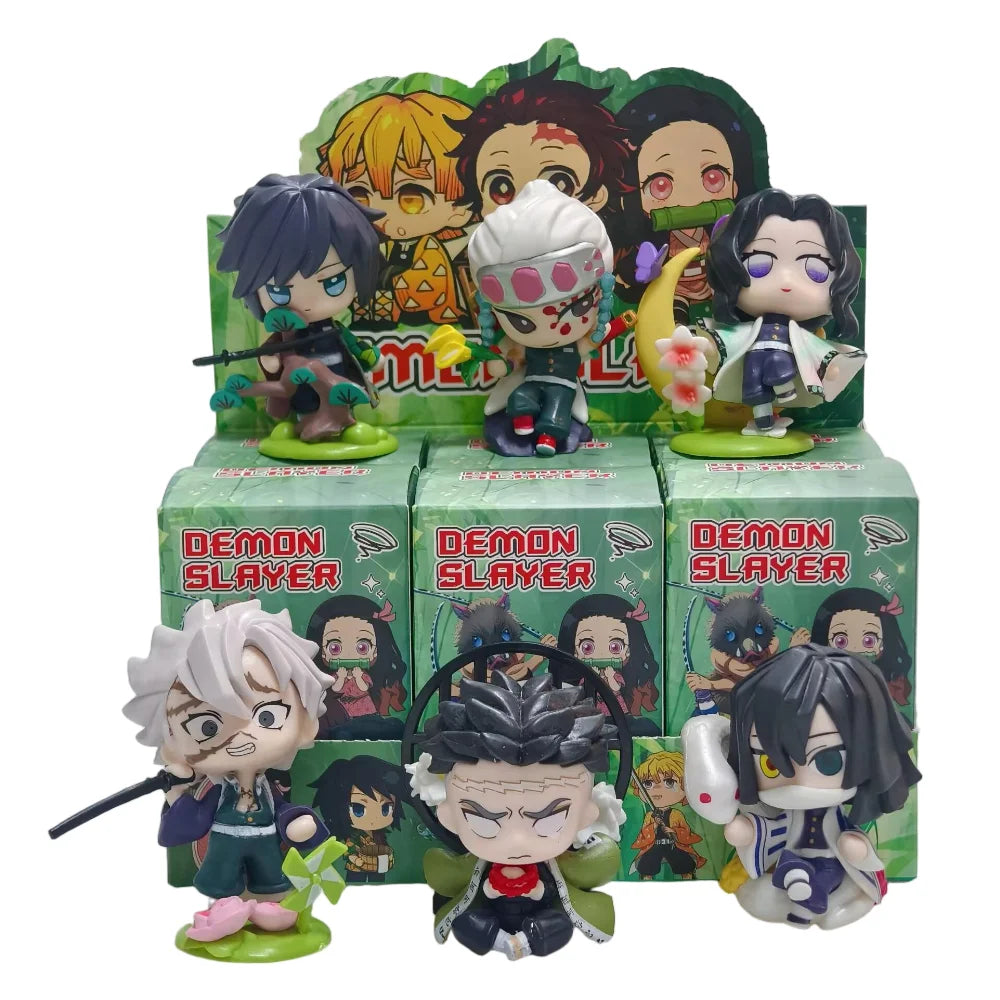 6 Birth Flower Demon Slayer Model Dolls Blind Box Toys Q Version