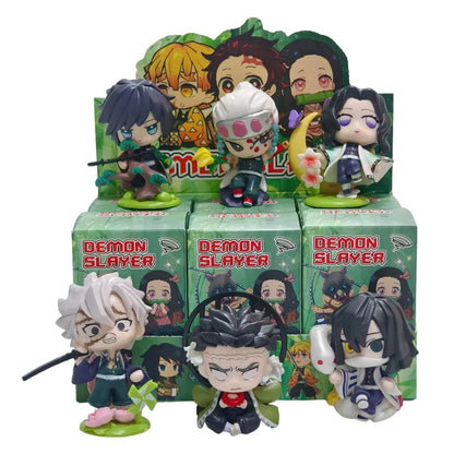 6 Birth Flower Demon Slayer Model Dolls Blind Box Toys Q Version