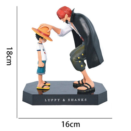 One Piece Shanks & Luffy Action Figure Statue | Straw Hat Passing Scene 18cm