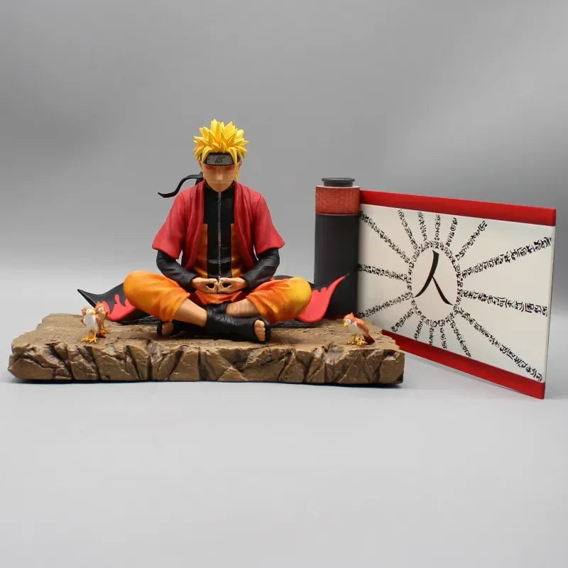 Naruto Uzumaki Sage Mode Meditation Figure - Premium Anime Collectible Statue with Base 16cm