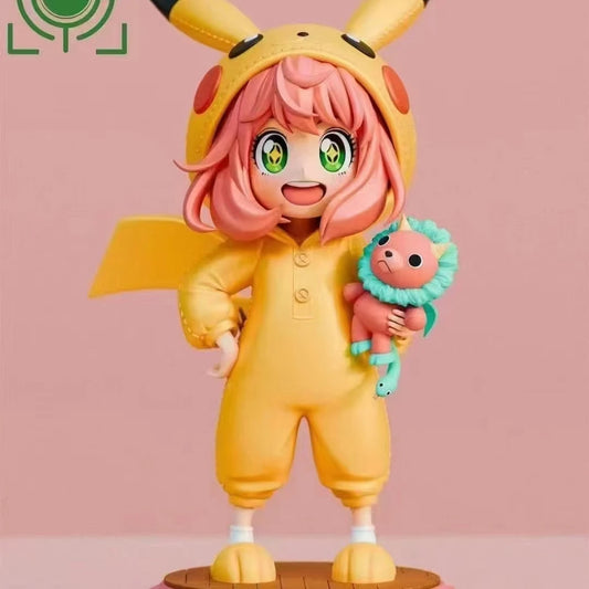Spy x Family Anya Forger Pikachu Cosplay Resin Statue Figure - Collectible Anime Figure 14cm