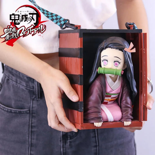 Demon Slayer Nezuko Kamado Figure with Popcorn Box | Kimetsu No Yaiba Anime Action Figure Collectible PVC Model Toy