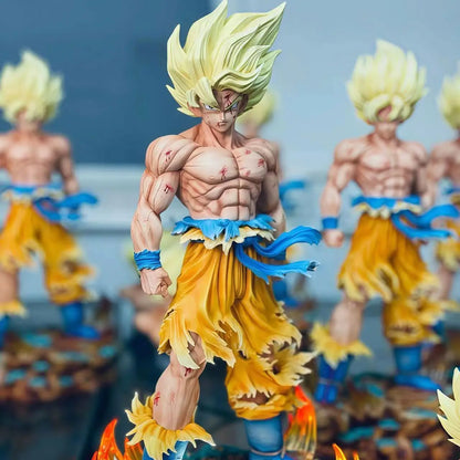 Dragon Ball Z Super Saiyan Goku Resin Statue | Premium Collectible Figure with LED Base & Swappable Heads 20cm