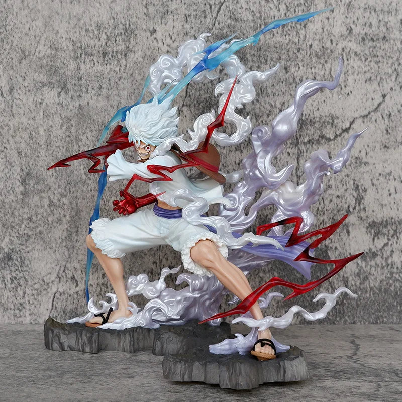 One Piece Gear 5 Luffy Nika Action Figure Statue | Sun God Nika Collectible Anime Figurine | Monkey D. Luffy PVC Model with Lightning Effects 25cm