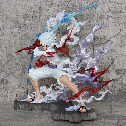 One Piece Gear 5 Luffy Nika Action Figure Statue | Sun God Nika Collectible Anime Figurine | Monkey D. Luffy PVC Model with Lightning Effects 25cm