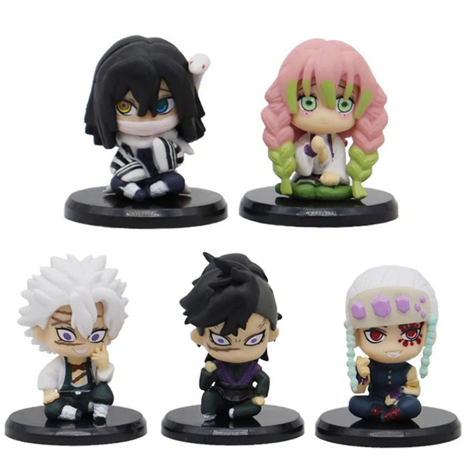 Demon Slayer Chibi Action Figure Set (5-Pack) - Kimetsu no Yaiba Collectible Mini Figures 5cm