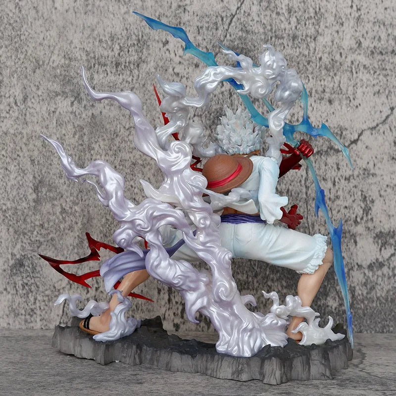 One Piece Gear 5 Luffy Nika Action Figure Statue | Sun God Nika Collectible Anime Figurine | Monkey D. Luffy PVC Model with Lightning Effects 25cm