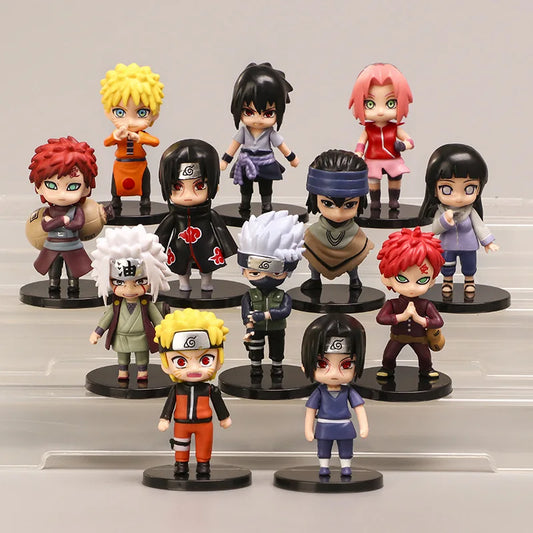 Naruto Shippuden Anime Action Figure Set - 12 Pcs Collectible PVC Figurines with Base