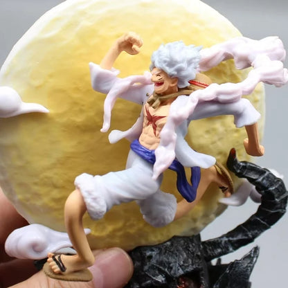 One Piece Gear 5 Luffy Moon Lamp LED Night Light | Sun God Nika Figure Statue Collectible 14cm