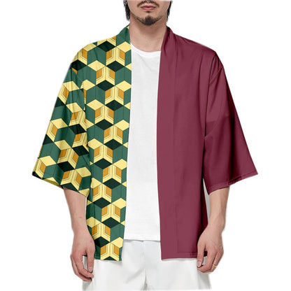 Anime Demon Slayer Kimetsu No Yaiba Cosplay Kimono Haori Jacket – Tanjiro, Nezuko, Zenitsu, Shinobu Inspired Japanese Cardigan for Men & Women
