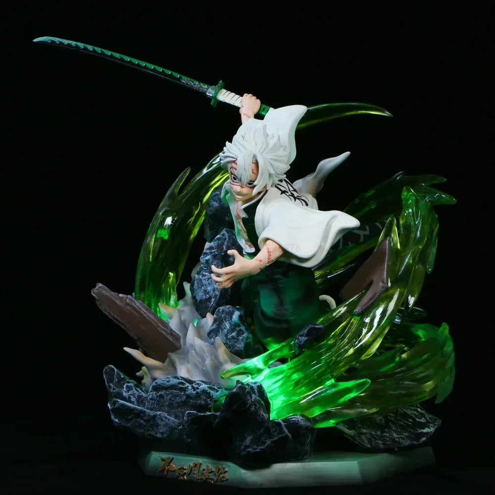 Demon Slayer Sanemi Shinazugawa Wind Hashira Action Figure Statue with LED Light Effect 30cm