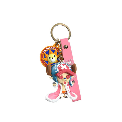 One Piece Luffy & Tony Tony Chopper Keychain | Anime Figure PVC Keyring | Cute Bag Pendant Charm