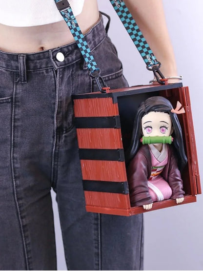 Demon Slayer Nezuko Kamado Figure with Popcorn Box | Kimetsu No Yaiba Anime Action Figure Collectible PVC Model Toy