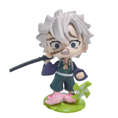 6 Birth Flower Demon Slayer Model Dolls Blind Box Toys Q Version