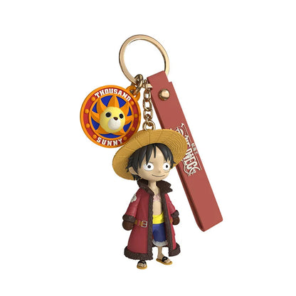 One Piece Luffy & Tony Tony Chopper Keychain | Anime Figure PVC Keyring | Cute Bag Pendant Charm