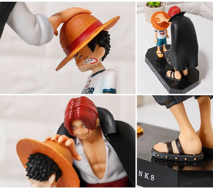 One Piece Shanks & Luffy Action Figure Statue | Straw Hat Passing Scene 18cm