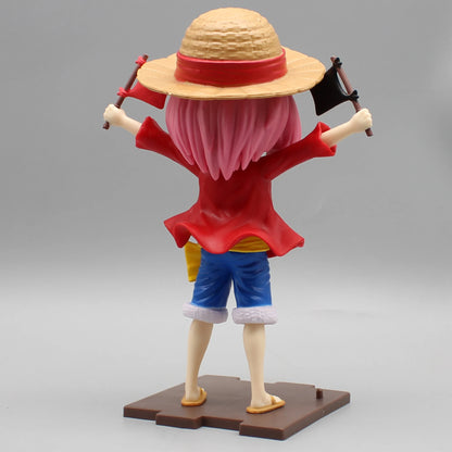 SPY x FAMILY Anya Forger Cosplay Monkey D. Luffy Action Figure - One Piece Crossover Collectible Anime Figurine 19CM