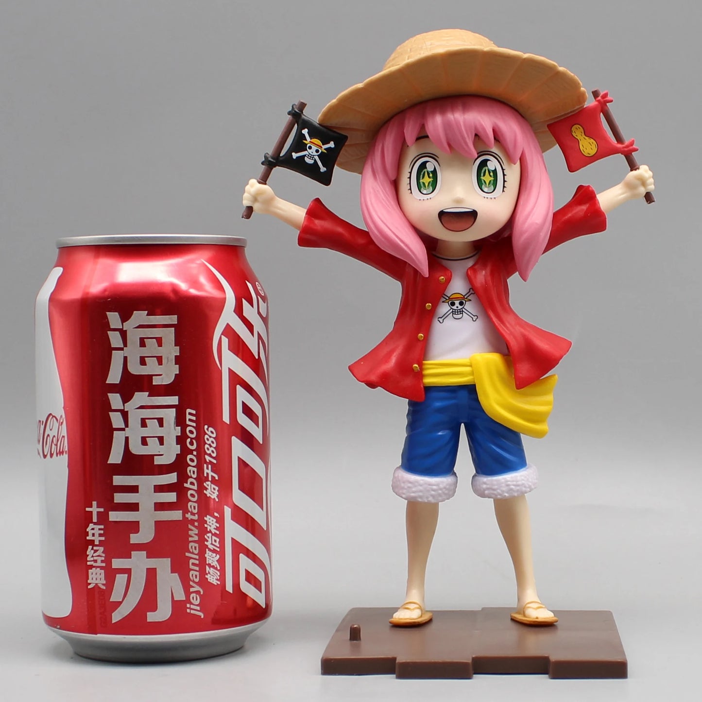 SPY x FAMILY Anya Forger Cosplay Monkey D. Luffy Action Figure - One Piece Crossover Collectible Anime Figurine 19CM