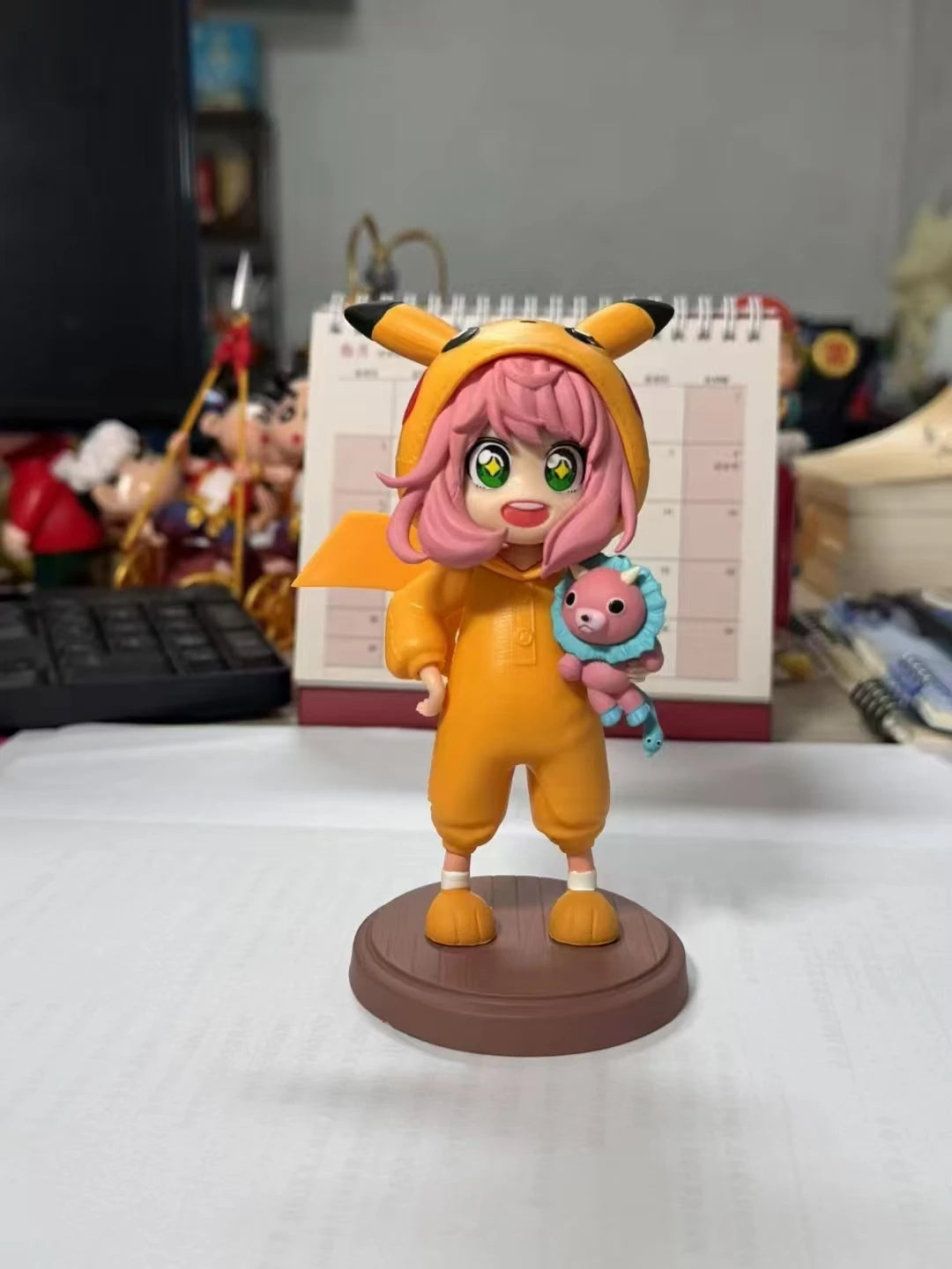 Spy x Family Anya Forger Pikachu Cosplay Resin Statue Figure - Collectible Anime Figure 14cm