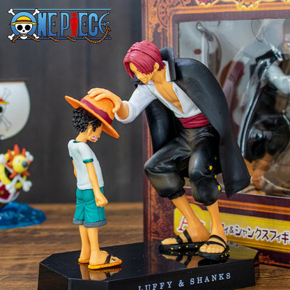 One Piece Shanks & Luffy Action Figure Statue | Straw Hat Passing Scene 18cm
