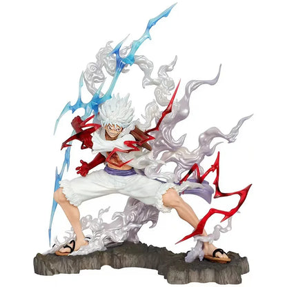 One Piece Gear 5 Luffy Nika Action Figure Statue | Sun God Nika Collectible Anime Figurine | Monkey D. Luffy PVC Model with Lightning Effects 25cm
