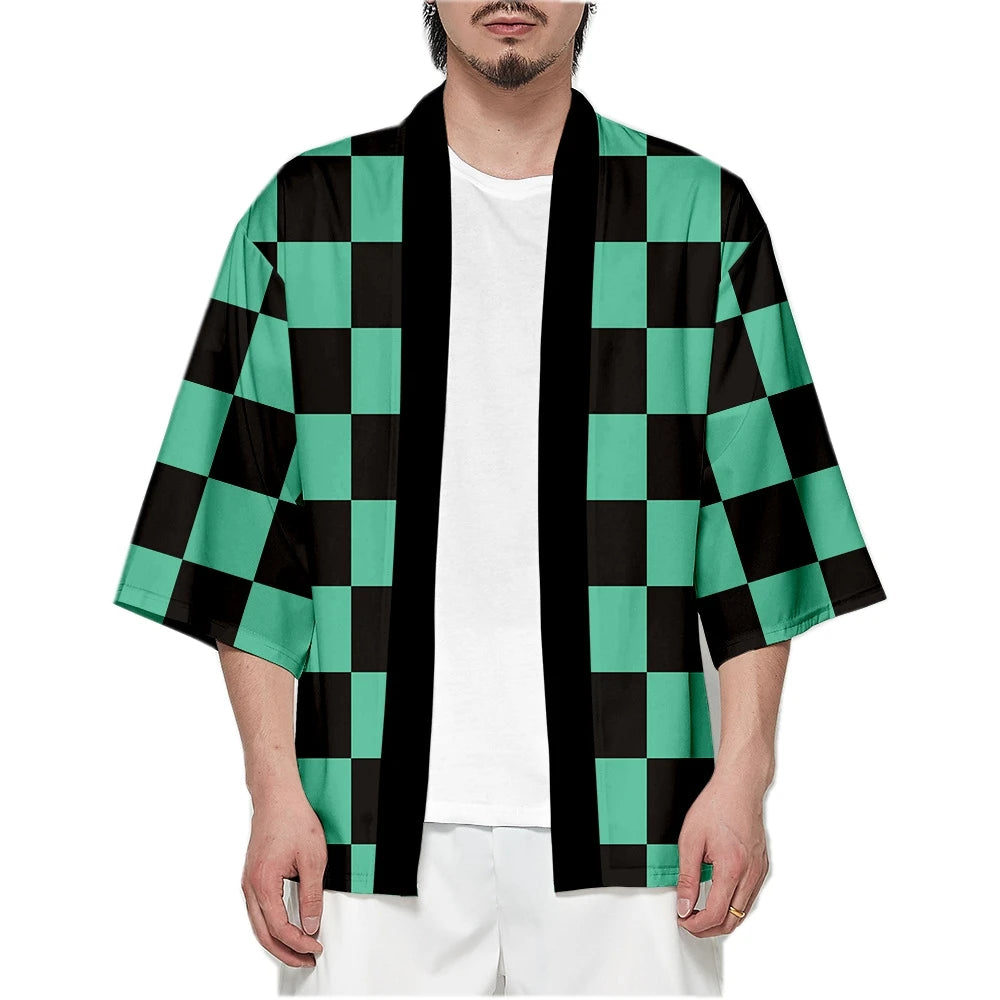 Anime Demon Slayer Kimetsu No Yaiba Cosplay Kimono Haori Jacket – Tanjiro, Nezuko, Zenitsu, Shinobu Inspired Japanese Cardigan for Men & Women