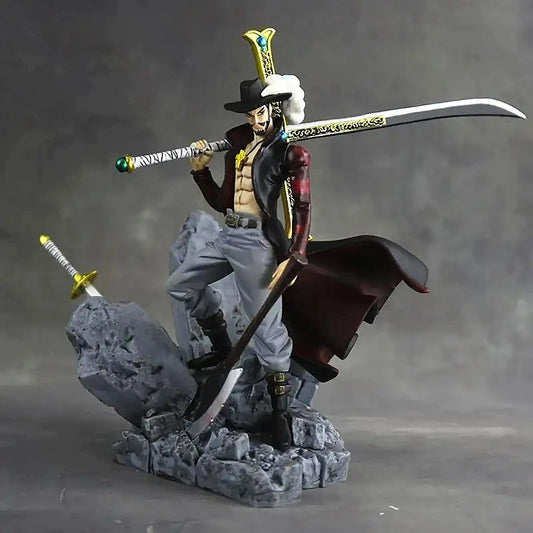 14CM ONE PIECE Anime Figures Dracule Mihawk Top Decisive Battle Action Figure PVC Model Toys Collection Ornaments